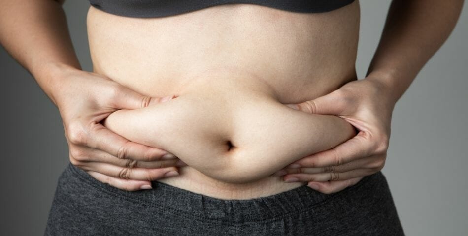 woman belly fat